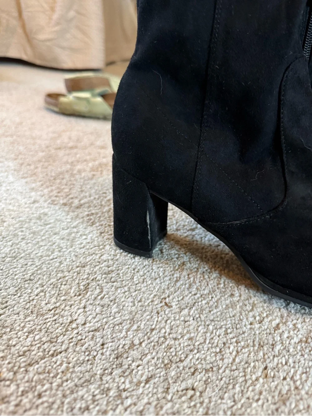 Marc Fisher Black Suede Over-the-Knee Block Heel Boots